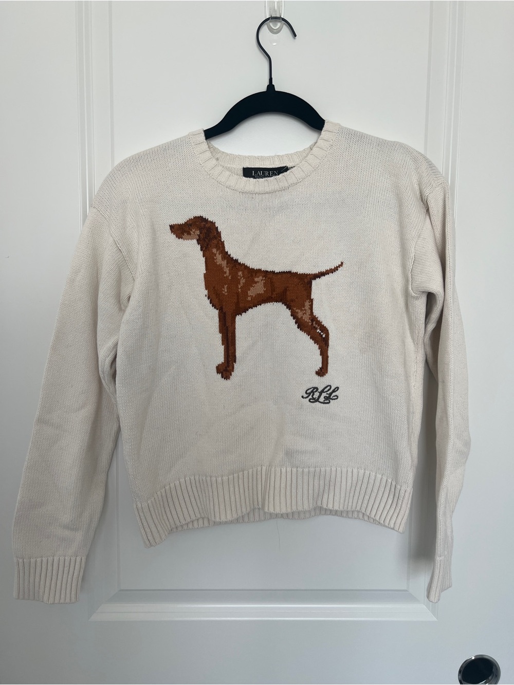Ralph Lauren Lauren Intarsia-Knit Cotton Blend Sweater - Picture 2 of 8